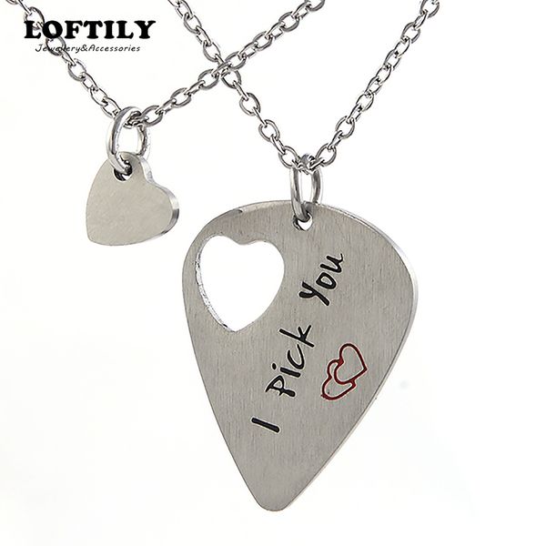 pendant necklaces 2pcs couples necklace guitar pick for men/women silver color stainless steel punk rock music jewelry gift lover
pendant necklaces 2pcs couples necklace guitar pick for men/women silver color stainless steel punk rock music jewelry gift lover