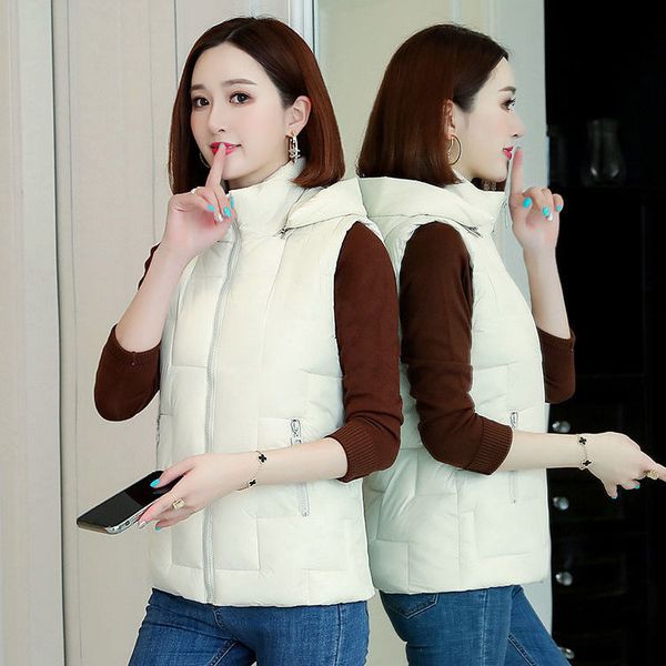 2020 new women's winter sleeveless cotton padded vest female slim warm thickening hooded all-match solid short waistcoat a12, Black;white
2020 new women's winter sleeveless cotton padded vest female slim warm thickening hooded all-match solid short waistcoat a12, Black;white