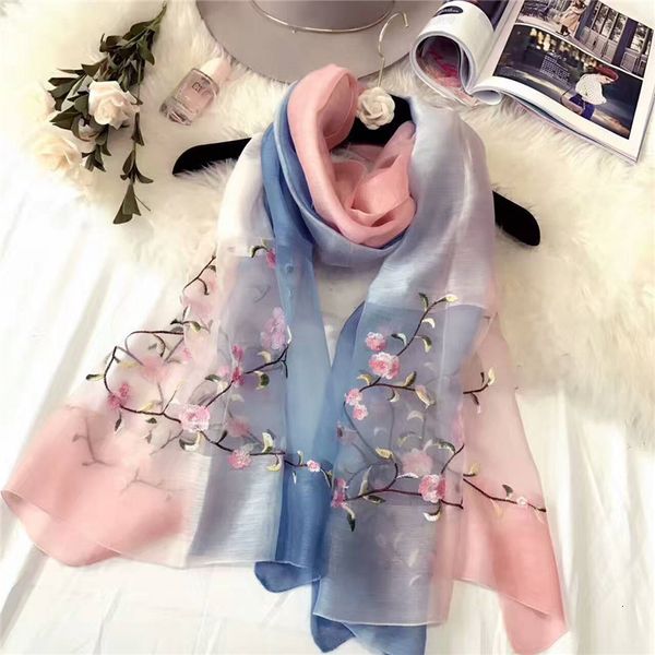 new autumn and winter wool silk scarf female mulberry silk embroidery gradient gauze shawl sun protection scarf female, Blue;gray
new autumn and winter wool silk scarf female mulberry silk embroidery gradient gauze shawl sun protection scarf female, Blue;gray
