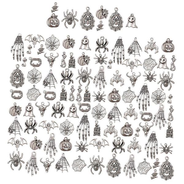 bulk 100 pieces retro silver mixed styles halloween charms pendants diy jewelry making, Black
bulk 100 pieces retro silver mixed styles halloween charms pendants diy jewelry making, Black