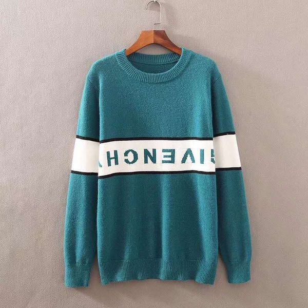 new letter mirror inverted jacquard sweater s-xxl, Black;brown
