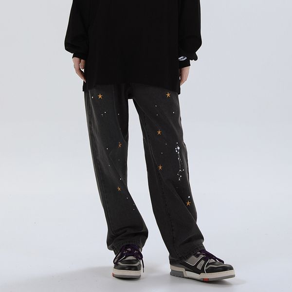 autumn new streetwear embroidery washed loose jeans men and women straight hip hop baggy denim trousers, Black
autumn new streetwear embroidery washed loose jeans men and women straight hip hop baggy denim trousers, Black