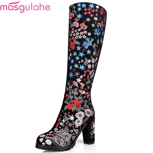 masgulahe 2020 new arrive women boots round toe cow suede ladies boots leather embroider ethnic style knee high, Black
masgulahe 2020 new arrive women boots round toe cow suede ladies boots leather embroider ethnic style knee high, Black