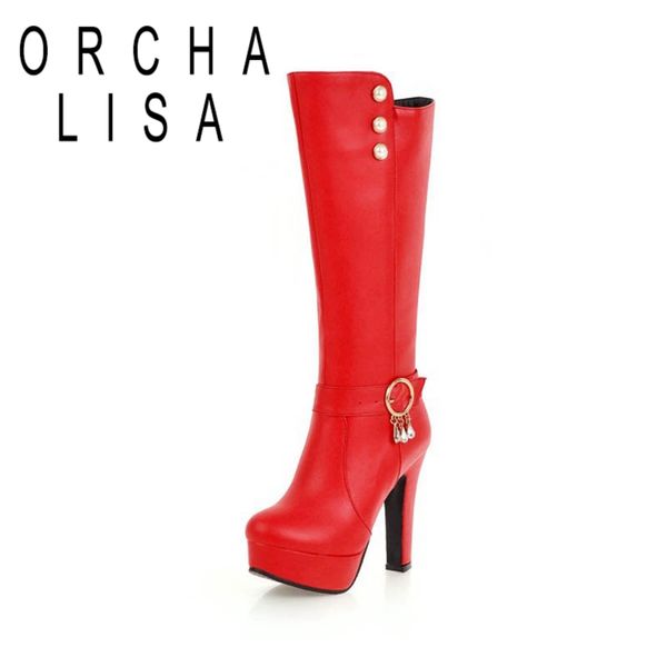 orcha lisa woman winter knee boots round toe spike heels zipper platforms button metal buckle rhinestone plus size 32-48 c1732, Black
orcha lisa woman winter knee boots round toe spike heels zipper platforms button metal buckle rhinestone plus size 32-48 c1732, Black