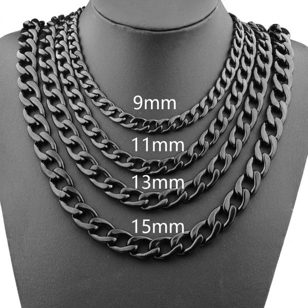 9/11/13/15mm cool black stainless steel cuban curb link chain necklace or bracelet for men boy hip-hop jewelry 7-40" choose, Silver
9/11/13/15mm cool black stainless steel cuban curb link chain necklace or bracelet for men boy hip-hop jewelry 7-40" choose, Silver