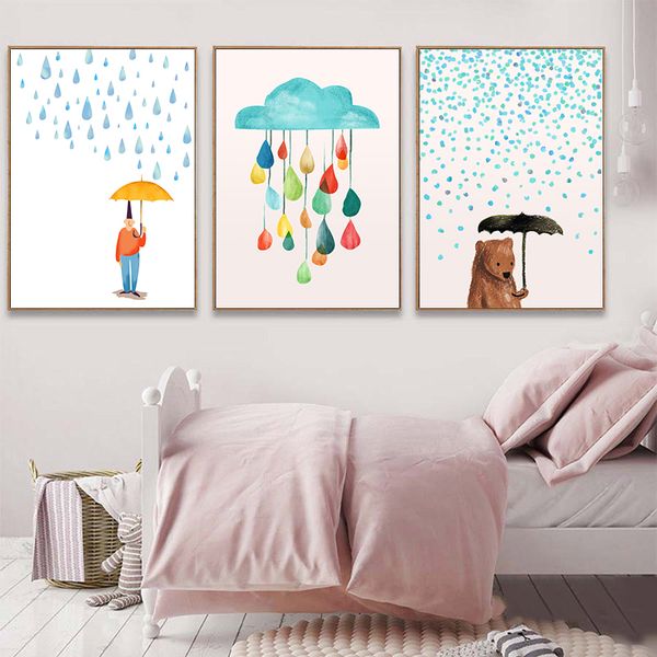 cartoon bear animals poster prints rain drop umbrella canva painting on the wall for kids bedroom nursery art picture home decor
cartoon bear animals poster prints rain drop umbrella canva painting on the wall for kids bedroom nursery art picture home decor