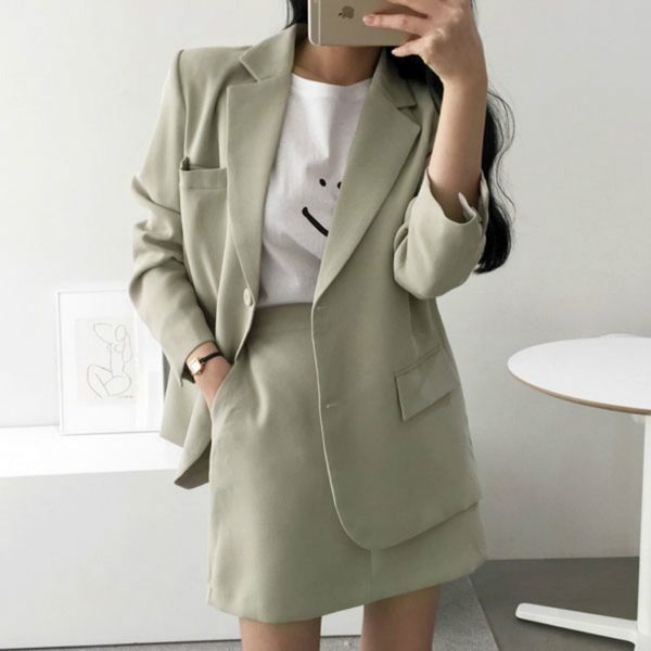 2 piece outfits for womennew style solid color single-breasted temperament suit jacket skirt female two-piece skirt elegant suit, Gray
2 piece outfits for womennew style solid color single-breasted temperament suit jacket skirt female two-piece skirt elegant suit, Gray