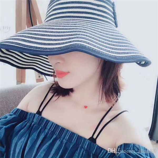 miragee sun hat womens summer striped beach straw hat wide brim fordable sun block cap, Blue;gray
miragee sun hat womens summer striped beach straw hat wide brim fordable sun block cap, Blue;gray