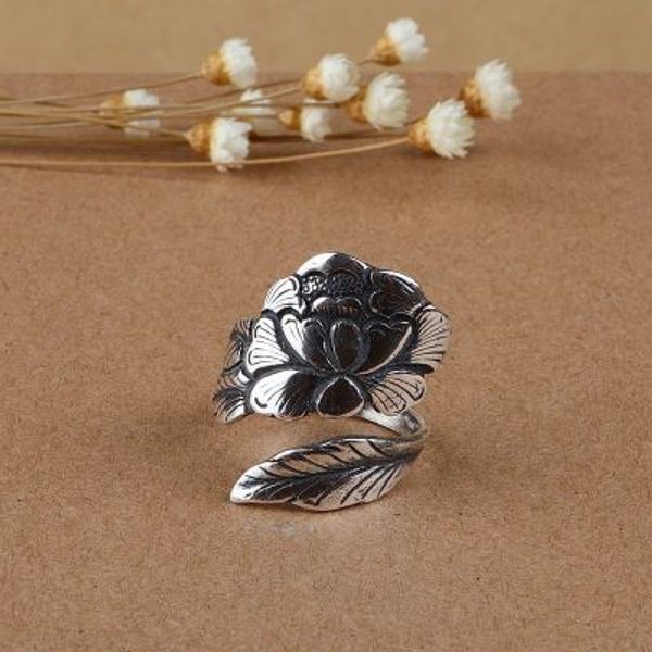peony rings 925 sterling silver for women open type vintage engraved flowers ring thai silver fine jewelry 
peony rings 925 sterling silver for women open type vintage engraved flowers ring thai silver fine jewelry