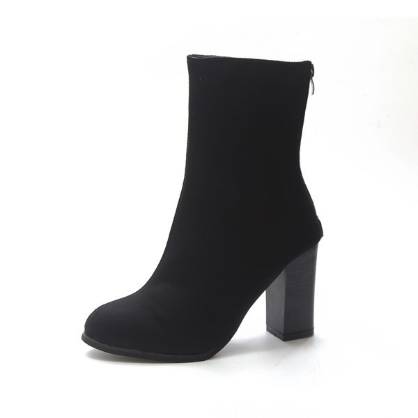 2020 autumn and winter new zipper solid color matte women's boots boots, Black
2020 autumn and winter new zipper solid color matte women's boots boots, Black