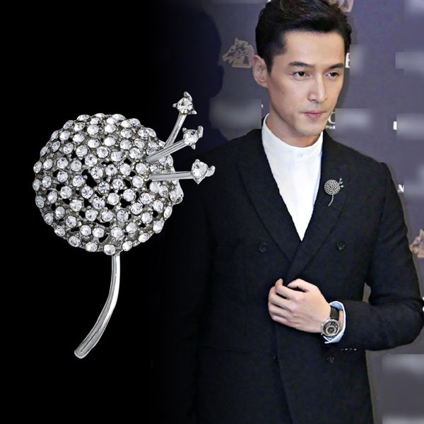 korean new metal dandelion brooch rhinestone flower lapel pin fashion men's suit shirt badge brooches for women accessories gift, Gray
korean new metal dandelion brooch rhinestone flower lapel pin fashion men's suit shirt badge brooches for women accessories gift, Gray