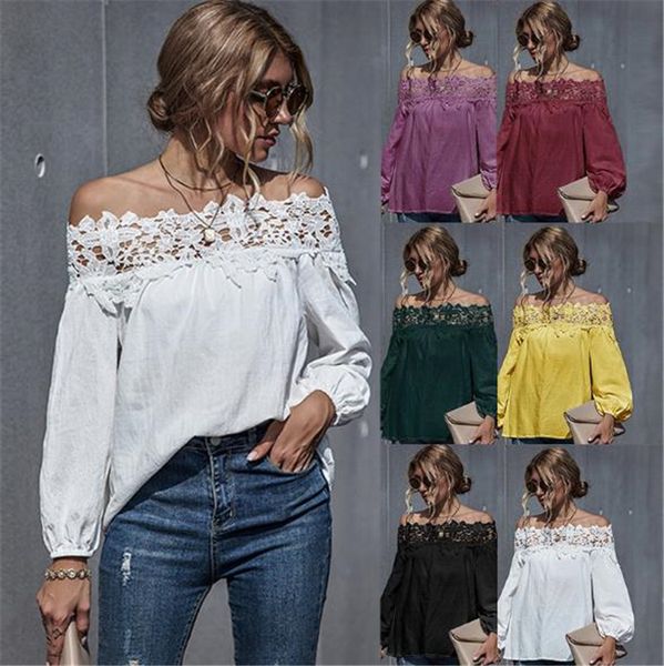 french style women blouses fashion lace slash neck solid puff sleeve women autumn women designers clothes, White
french style women blouses fashion lace slash neck solid puff sleeve women autumn women designers clothes, White