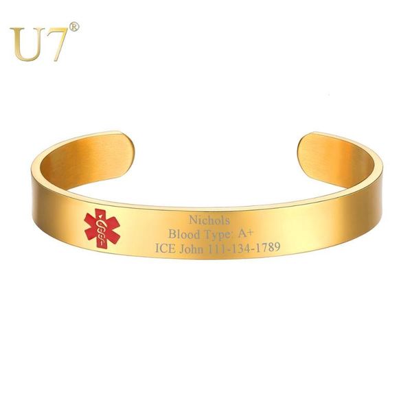 u7 alert message name engraved cuff id link chain bracelet for men women stainless steel bangle customize jewelry h1085, Black
u7 alert message name engraved cuff id link chain bracelet for men women stainless steel bangle customize jewelry h1085, Black
