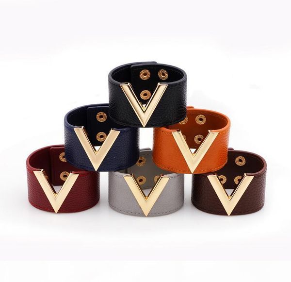 new women bracelet fashion europe and america wide leather 6 color bracelet trend lady baita v word bracelet, Golden;silver
new women bracelet fashion europe and america wide leather 6 color bracelet trend lady baita v word bracelet, Golden;silver