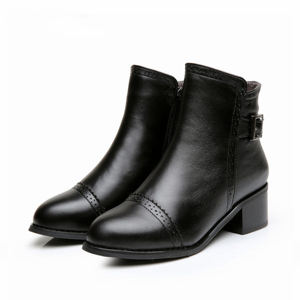women genuine cow leather black ankle boots zipper 5cm thick heel comfortable soft handmade female short boots shoes 2020
women genuine cow leather black ankle boots zipper 5cm thick heel comfortable soft handmade female short boots shoes 2020