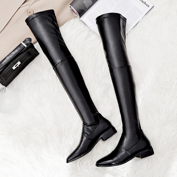 boots genuine leather long women fashion low heels thigh high autumn winter over the knee shoes, Black
boots genuine leather long women fashion low heels thigh high autumn winter over the knee shoes, Black