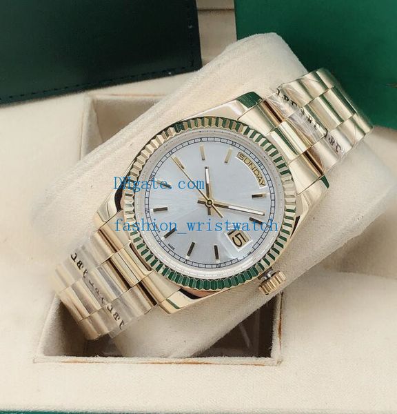 watches 36mm mechanical automatic champagne index dial fluted bezel 18k yellow gold asia 2813 movement mens wristwatch, Slivery;brown
watches 36mm mechanical automatic champagne index dial fluted bezel 18k yellow gold asia 2813 movement mens wristwatch, Slivery;brown