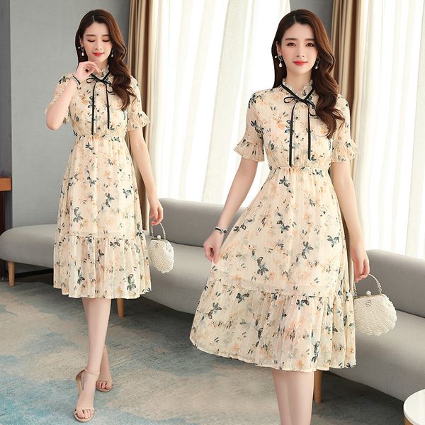 2020 summer floral chiffon dressy korean style waist-tight slim mid-length elegant printed popular fairy dress, Black;gray
2020 summer floral chiffon dressy korean style waist-tight slim mid-length elegant printed popular fairy dress, Black;gray