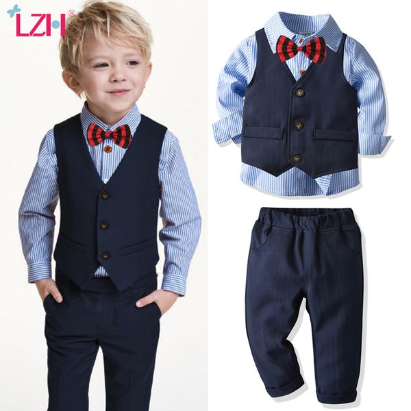 lzh autumn winter children clothes boys suit formal vest trousers striped shirt bow british gentleman 4 piece sets kids clothing, White
lzh autumn winter children clothes boys suit formal vest trousers striped shirt bow british gentleman 4 piece sets kids clothing, White