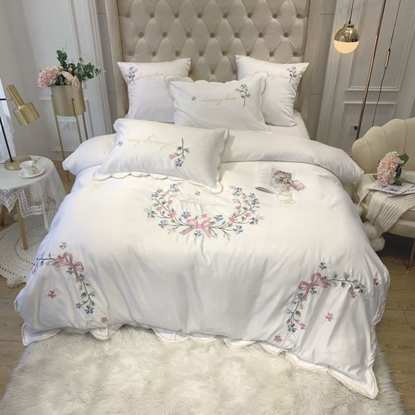 chic home floral embroidery white pink bedding set satin like silk cotton duvet cover set bed sheet/fitted sheet pillow shams
chic home floral embroidery white pink bedding set satin like silk cotton duvet cover set bed sheet/fitted sheet pillow shams