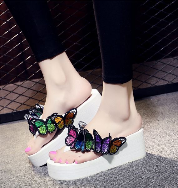 2020 summer women's flip flops handmade flower diy slippers non slip beach shoes embroidered butterfly sandals female muffin, Black
2020 summer women's flip flops handmade flower diy slippers non slip beach shoes embroidered butterfly sandals female muffin, Black