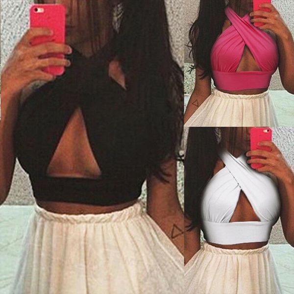 women strappy cross over front cut out halter neck sleeveless crop 2020 new bandage vest summer casual loose s, White
women strappy cross over front cut out halter neck sleeveless crop 2020 new bandage vest summer casual loose s, White
