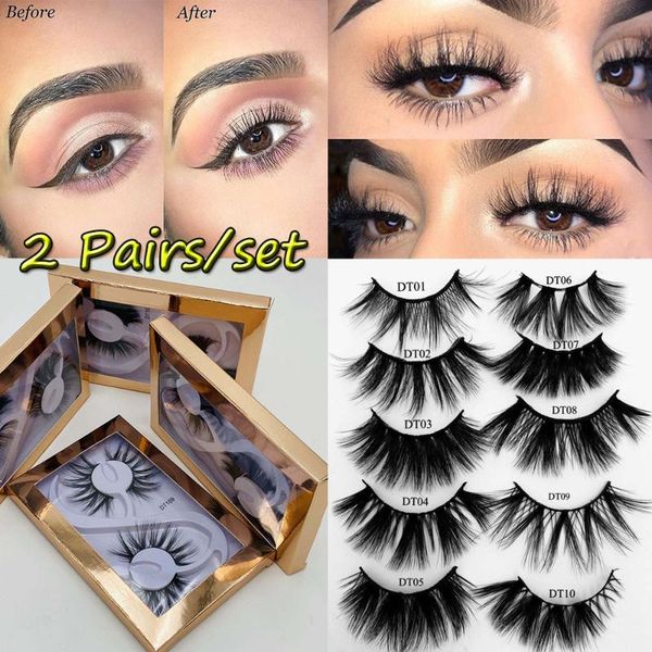 2 pairs 25mm dramatic thick 3d faux mink hair false eyelashes fluffy messy criss-cross long natural eye lashes makeup extension
2 pairs 25mm dramatic thick 3d faux mink hair false eyelashes fluffy messy criss-cross long natural eye lashes makeup extension