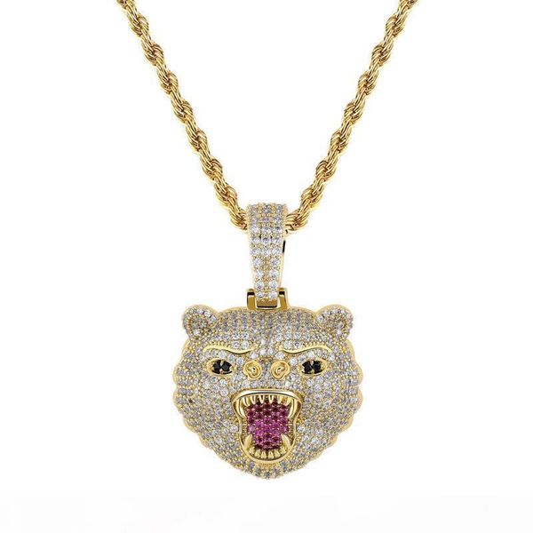 ревущие медведь ожерелье для мужчин полный алмазные животных шарм 18k позолоченный хип-хоп ювелирных изделий iced out hiphop подвески, Silver
ревущие медведь ожерелье для мужчин полный алмазные животных шарм 18k позолоченный хип-хоп ювелирных изделий iced out hiphop подвески, Silver