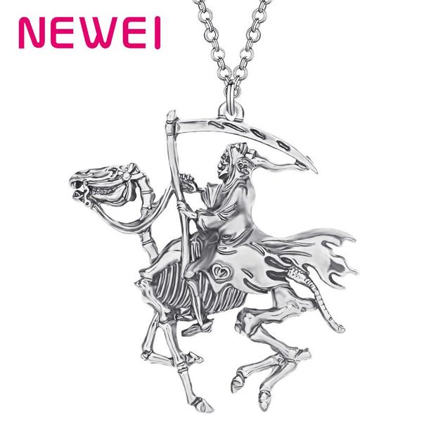 newei halloween alloy plated antique gold grim reaper necklace long skeleton pendant jewelry for women girls teen charm gift, Silver
newei halloween alloy plated antique gold grim reaper necklace long skeleton pendant jewelry for women girls teen charm gift, Silver