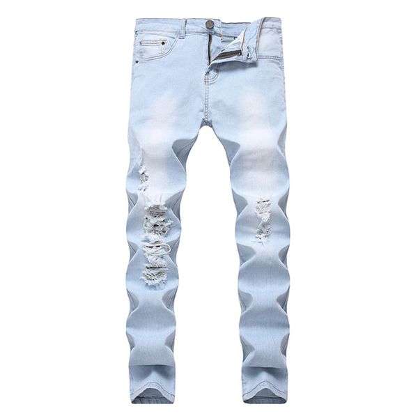 new fashion men jeans light blue hole skinny jeans hip hop long trousers pants summer autumn streetwear size 28-40
new fashion men jeans light blue hole skinny jeans hip hop long trousers pants summer autumn streetwear size 28-40