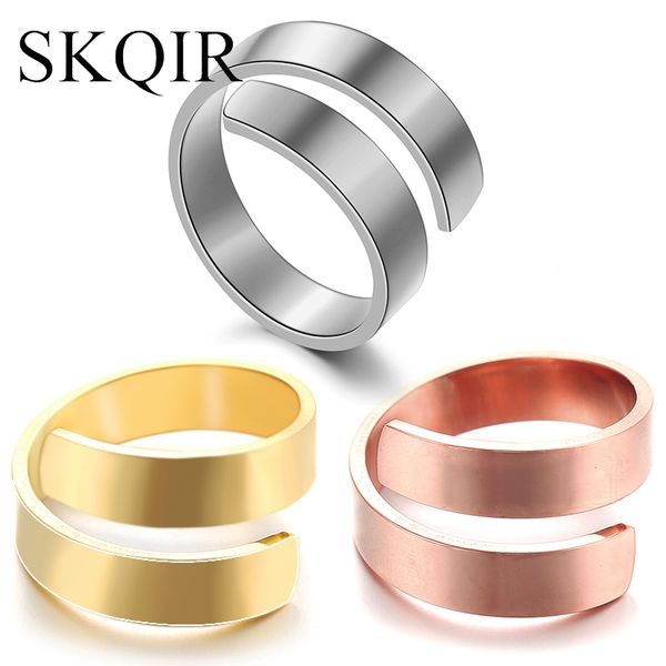 simple adjustable spiral open rings for women rose gold color stainless steel men's ring minimalist jewelry birthday party gift, Golden;silver
simple adjustable spiral open rings for women rose gold color stainless steel men's ring minimalist jewelry birthday party gift, Golden;silver