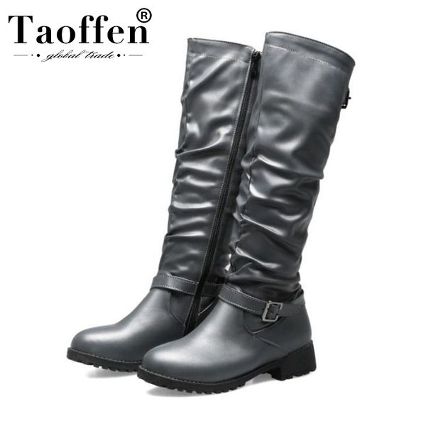 taoffen big size 33-43 knee high knight boots for women low heel buckle strap footwear winter short plush warm shoes, Black
taoffen big size 33-43 knee high knight boots for women low heel buckle strap footwear winter short plush warm shoes, Black