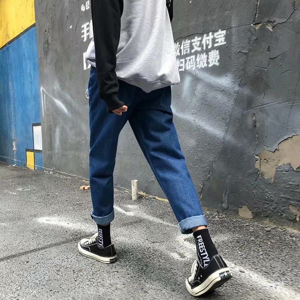 men's jeans walk up 2021 fashion male casual denim harem pants streetwear solid high waist plus size korean autumn for men, Blue
men's jeans walk up 2021 fashion male casual denim harem pants streetwear solid high waist plus size korean autumn for men, Blue