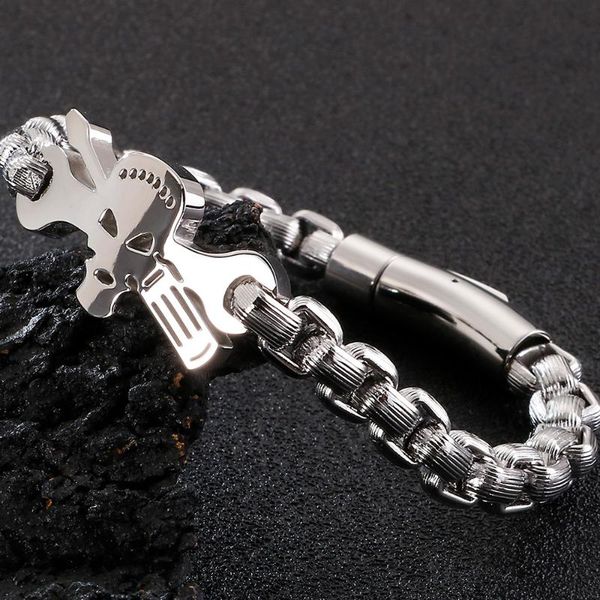 punk skeleton bracelet for men amazing 316l stainless steel men's link chain bracelet for man skull jewelry accessories dropship, Black
punk skeleton bracelet for men amazing 316l stainless steel men's link chain bracelet for man skull jewelry accessories dropship, Black