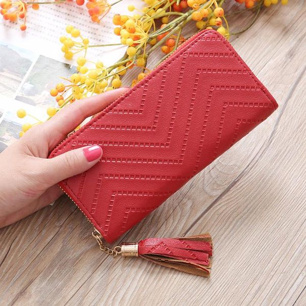 women wallet female purse long fringed leather card wallets coins card holder wallet purse brand new fashion phone clutch, Red;black
women wallet female purse long fringed leather card wallets coins card holder wallet purse brand new fashion phone clutch, Red;black