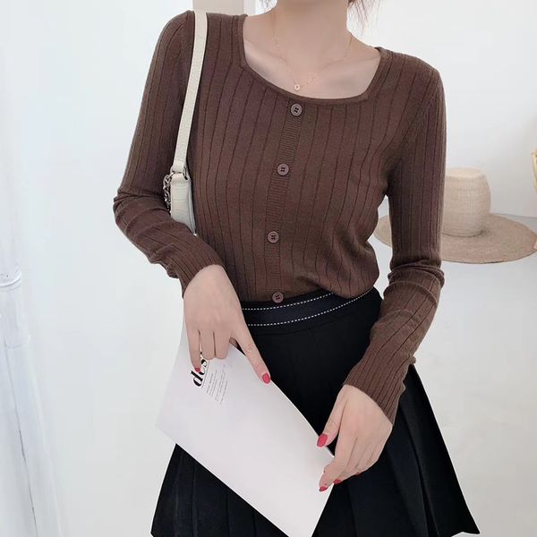 singrain women square collar knitted sweater elegant autumn warm knit winter elastic casual french slim knitting pullovers, White;black
singrain women square collar knitted sweater elegant autumn warm knit winter elastic casual french slim knitting pullovers, White;black