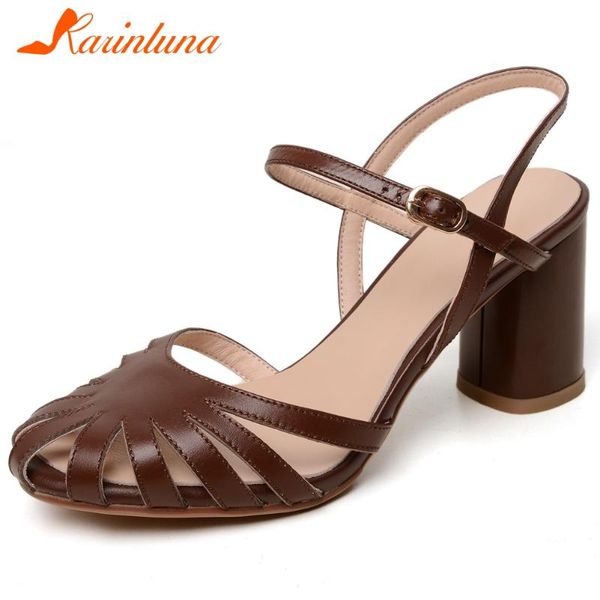 sandals karin brand genuine leather retro lady fashion handmade round toe solid high heels women shoes, Black
sandals karin brand genuine leather retro lady fashion handmade round toe solid high heels women shoes, Black