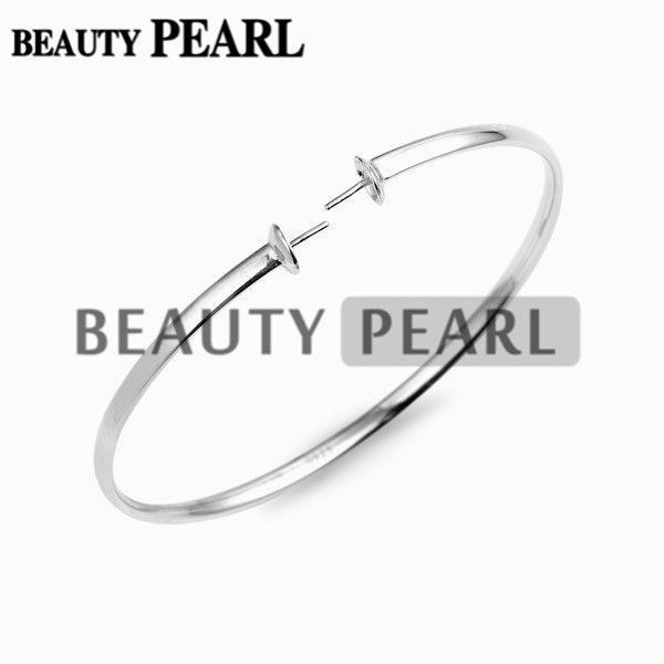 5 pieces bracelet blank pearl mount polished 925 sterling silver simple bangle for diy jewelry findings, Black
5 pieces bracelet blank pearl mount polished 925 sterling silver simple bangle for diy jewelry findings, Black