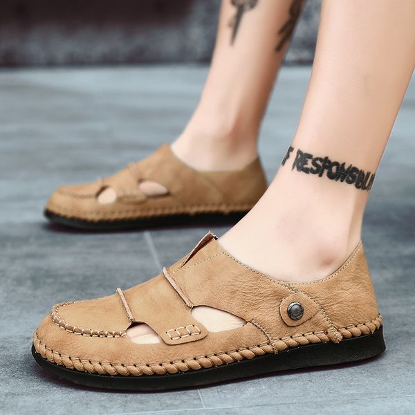classic handmade genuine leather summer sandals men beach outdoor sandals comfortable soft footwear rubber shoes, Black
classic handmade genuine leather summer sandals men beach outdoor sandals comfortable soft footwear rubber shoes, Black