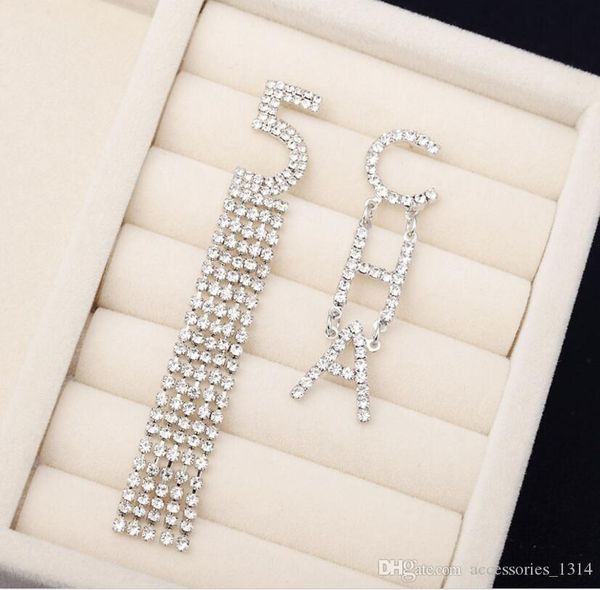 s925 silver needle new long diamonds shiny number 5 earrings letters earrings exaggerated crystal tassel earrings, Golden;silver
s925 silver needle new long diamonds shiny number 5 earrings letters earrings exaggerated crystal tassel earrings, Golden;silver