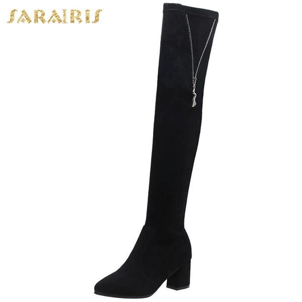 sarairis 2020 fashion thick heels over the knee boots women shoes metal decoration solid spring autumn trendy boots ladies, Black
sarairis 2020 fashion thick heels over the knee boots women shoes metal decoration solid spring autumn trendy boots ladies, Black