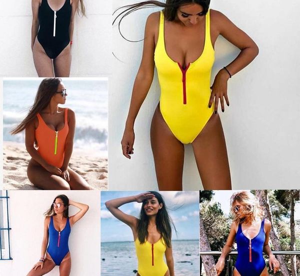 summer candy color one piece swimsuits women zipper design v-neck skinny bikini swimwear playsuits, White;black
summer candy color one piece swimsuits women zipper design v-neck skinny bikini swimwear playsuits, White;black