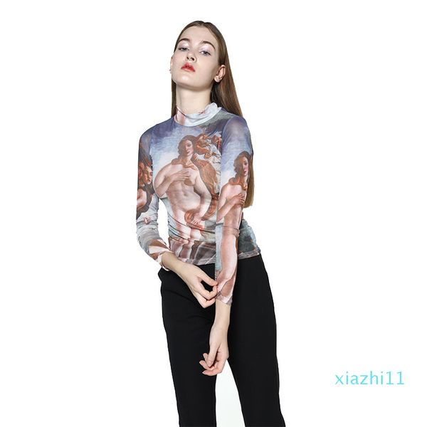 getspring shirt print long sleeve plus size mesh t-shirt vintage tee spring summer wear elastic women t shirts, White
getspring shirt print long sleeve plus size mesh t-shirt vintage tee spring summer wear elastic women t shirts, White