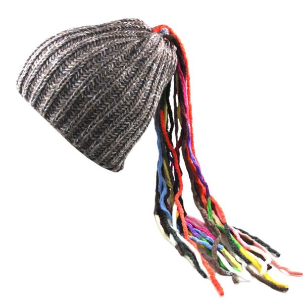 women winter knit hat fancy party colorful dreadlocks wig tassels beanie cap 35ef, Blue;gray
women winter knit hat fancy party colorful dreadlocks wig tassels beanie cap 35ef, Blue;gray
