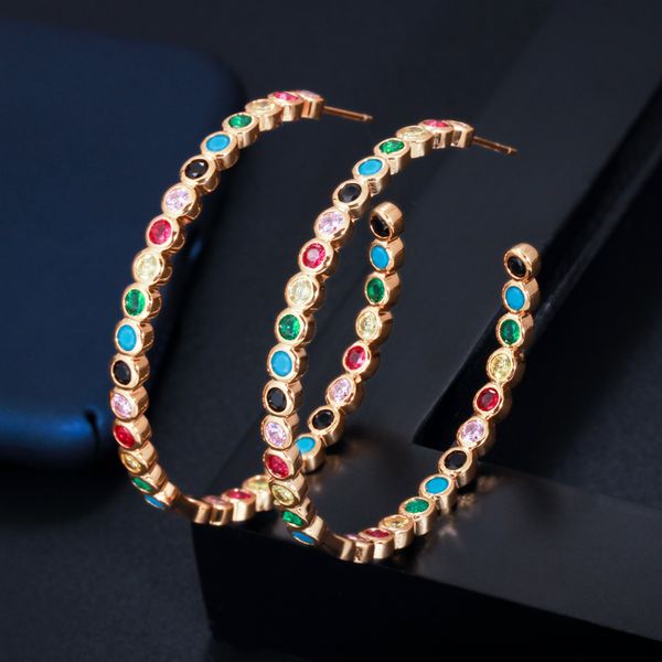 luala gorgeous colorful cubic zirconia bezel setting gold color big round rainbow hoop earring for women lady jewelry cz575, Golden;silver
luala gorgeous colorful cubic zirconia bezel setting gold color big round rainbow hoop earring for women lady jewelry cz575, Golden;silver