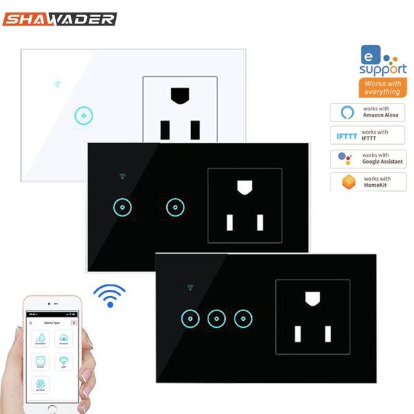 wifi smart light switch wireless wall sockets glass crystal touch panel us electrical plug outlets romote with alexa google home
wifi smart light switch wireless wall sockets glass crystal touch panel us electrical plug outlets romote with alexa google home