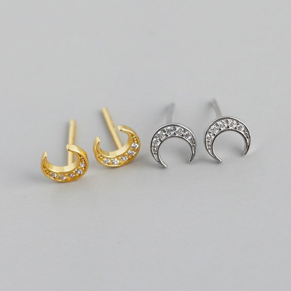 aprilgrass brand designer 100% 925 sterling silver moon stud earrings for women fashion designer women lovely earrings simple jewelry, Golden;silver
aprilgrass brand designer 100% 925 sterling silver moon stud earrings for women fashion designer women lovely earrings simple jewelry, Golden;silver
