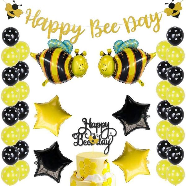 37pcs bee theme children'sbirthday party honey pentagram aluminum foil balloon flower dot latex balloon set decoration supplies
37pcs bee theme children'sbirthday party honey pentagram aluminum foil balloon flower dot latex balloon set decoration supplies