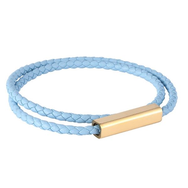fashion sky blue braided leather bracelet men bracelet for women jewelry multilayer leather magnetic clasps bb0600, Golden;silver
fashion sky blue braided leather bracelet men bracelet for women jewelry multilayer leather magnetic clasps bb0600, Golden;silver