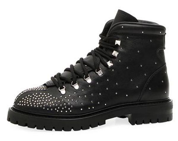 fashion dewstuds leather hiking boots calf leather boot with allover microstuds in gradient formation stacked heel with platform round toe, Black
fashion dewstuds leather hiking boots calf leather boot with allover microstuds in gradient formation stacked heel with platform round toe, Black